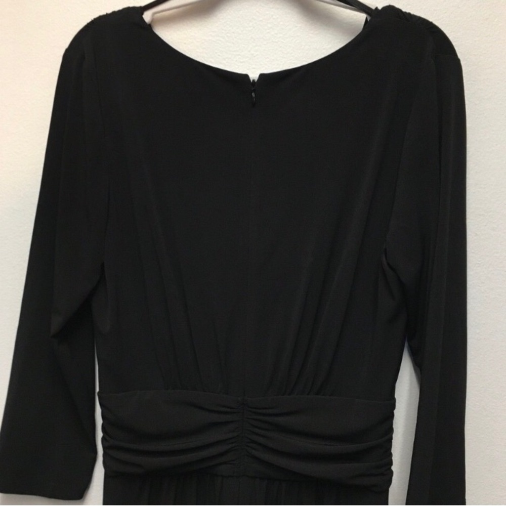 Eliza J Twist Front Wide Leg Stretch Jumpsuit 14 Black Formal Evening Party - Picture 12 of 14